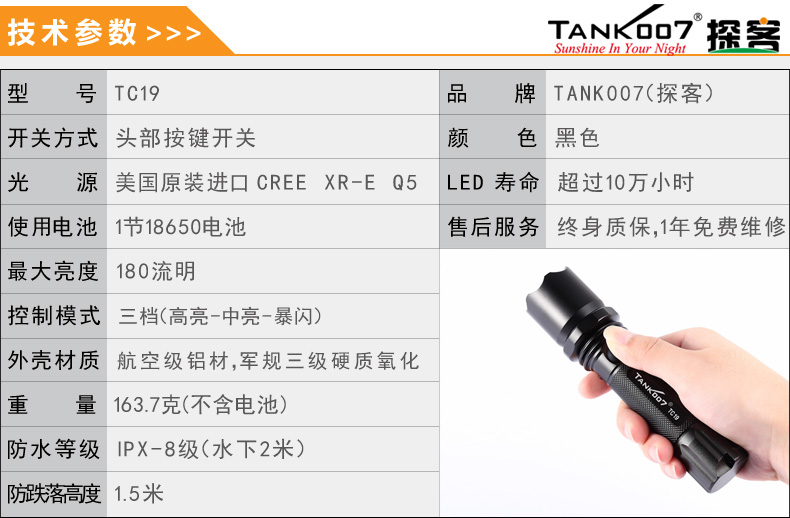 選購強光手電筒什么品牌好？探客TANK007手電筒生產(chǎn)廠家
